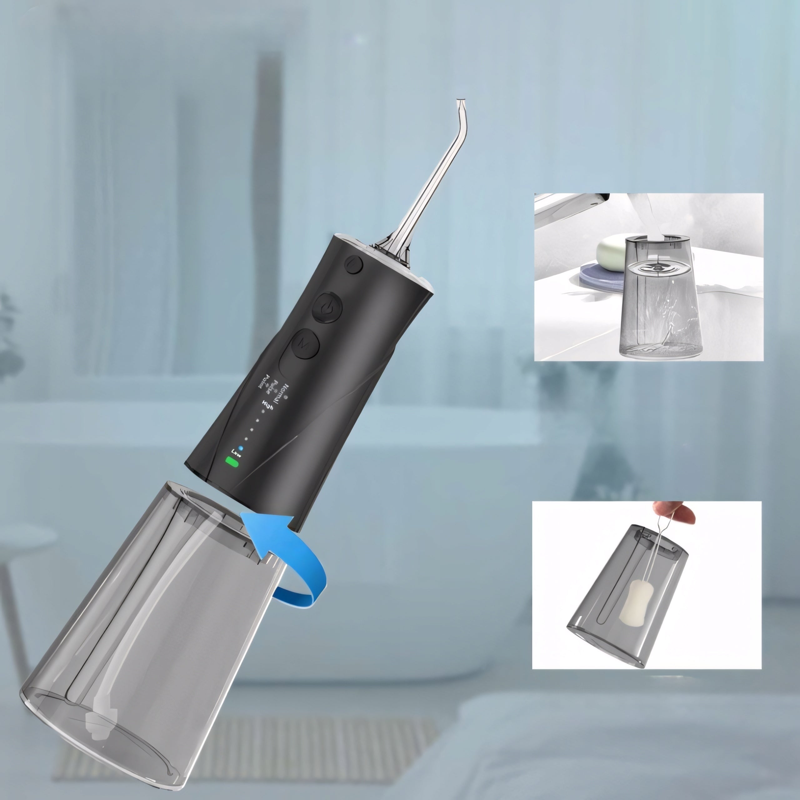 Wireless Dental Irrigator 300ml 6 Nozzles 3 Modes USB Pouch Medical device no