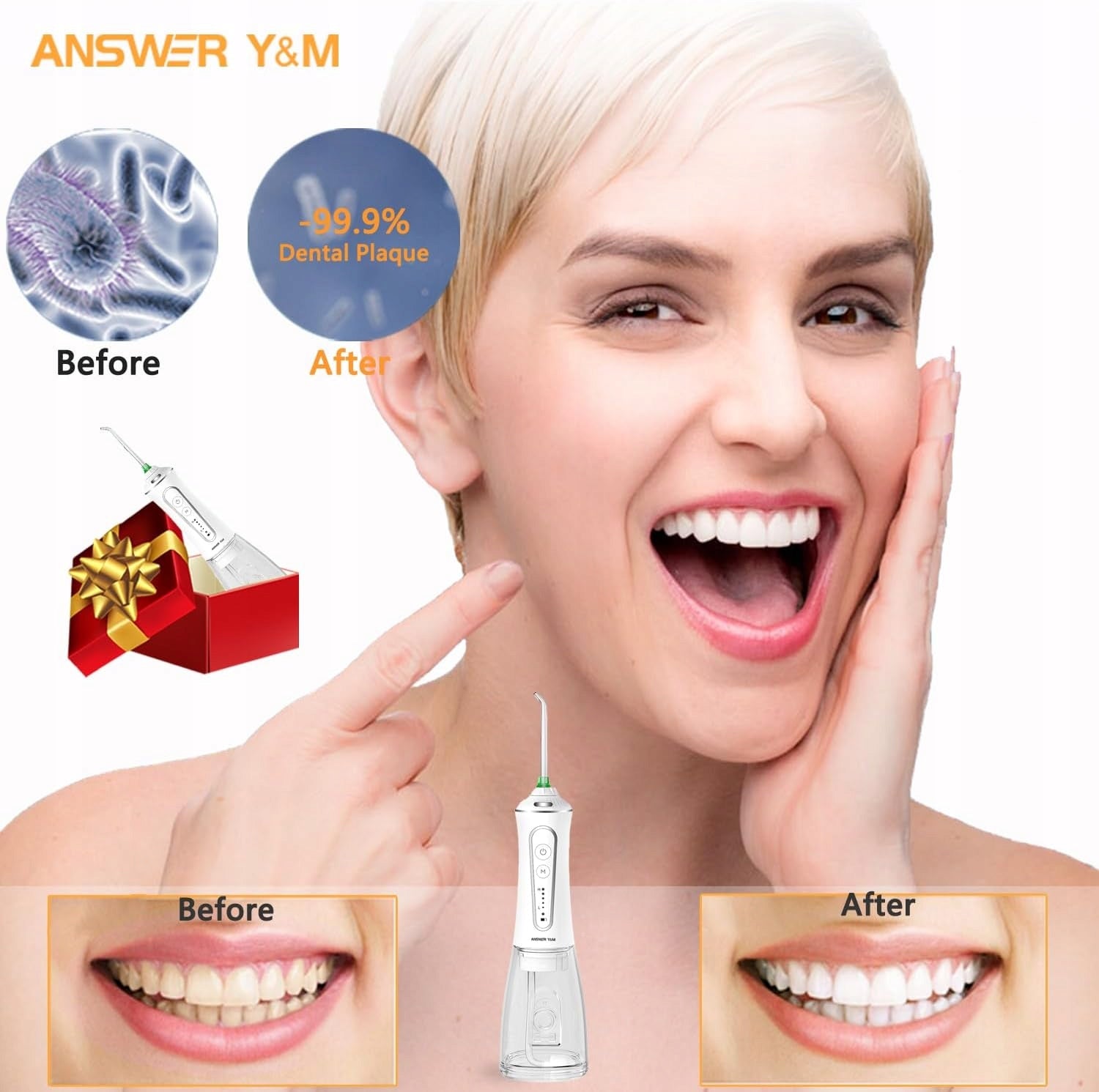 Wireless Dental Irrigator 300ml With 5 Modes Waterproof Brand no brand