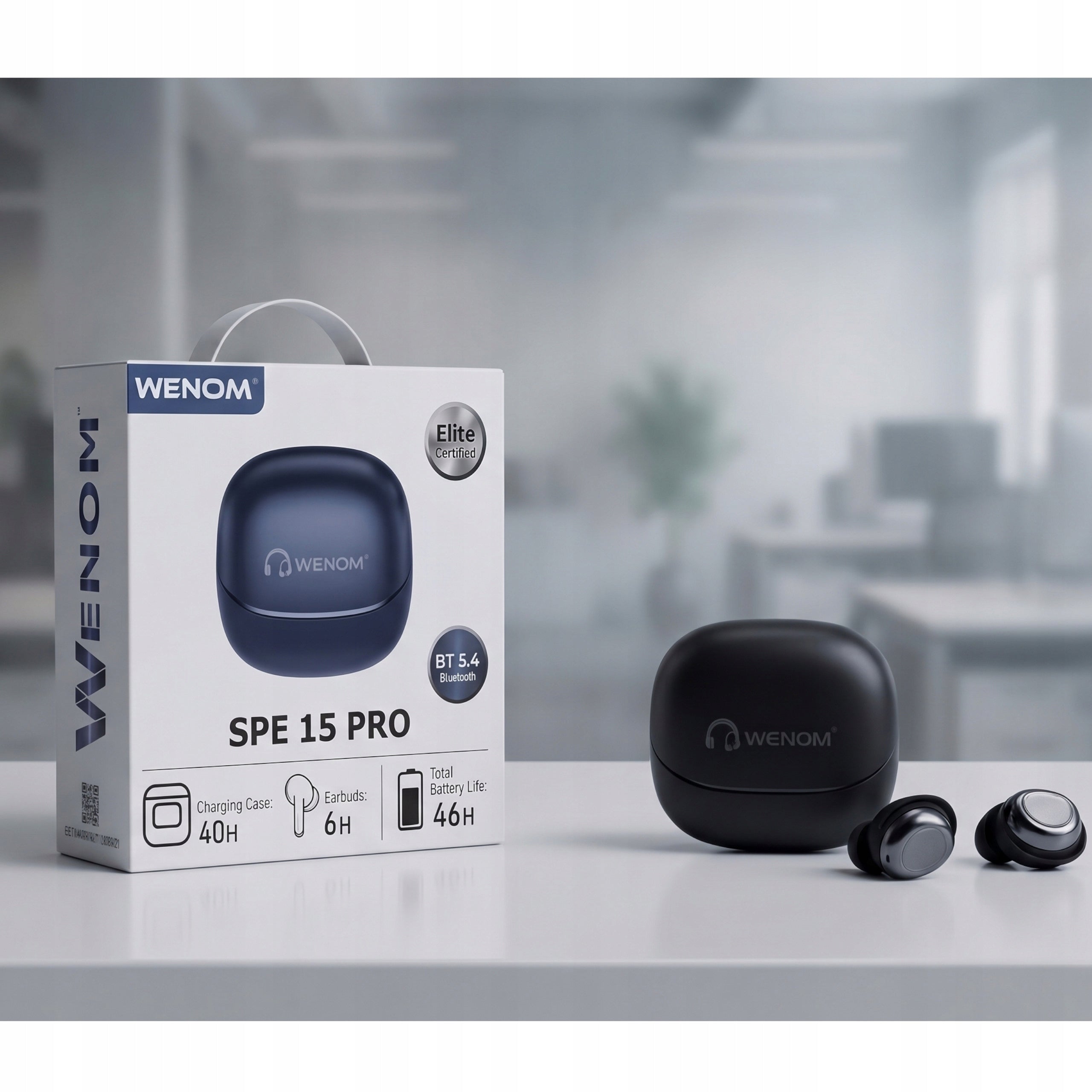 Wireless Earbuds SPE 15 PRO Bluetooth 5.4 Conversation HD Sound Manufacturer code Wenom Spe 15 Pro BT 5,4