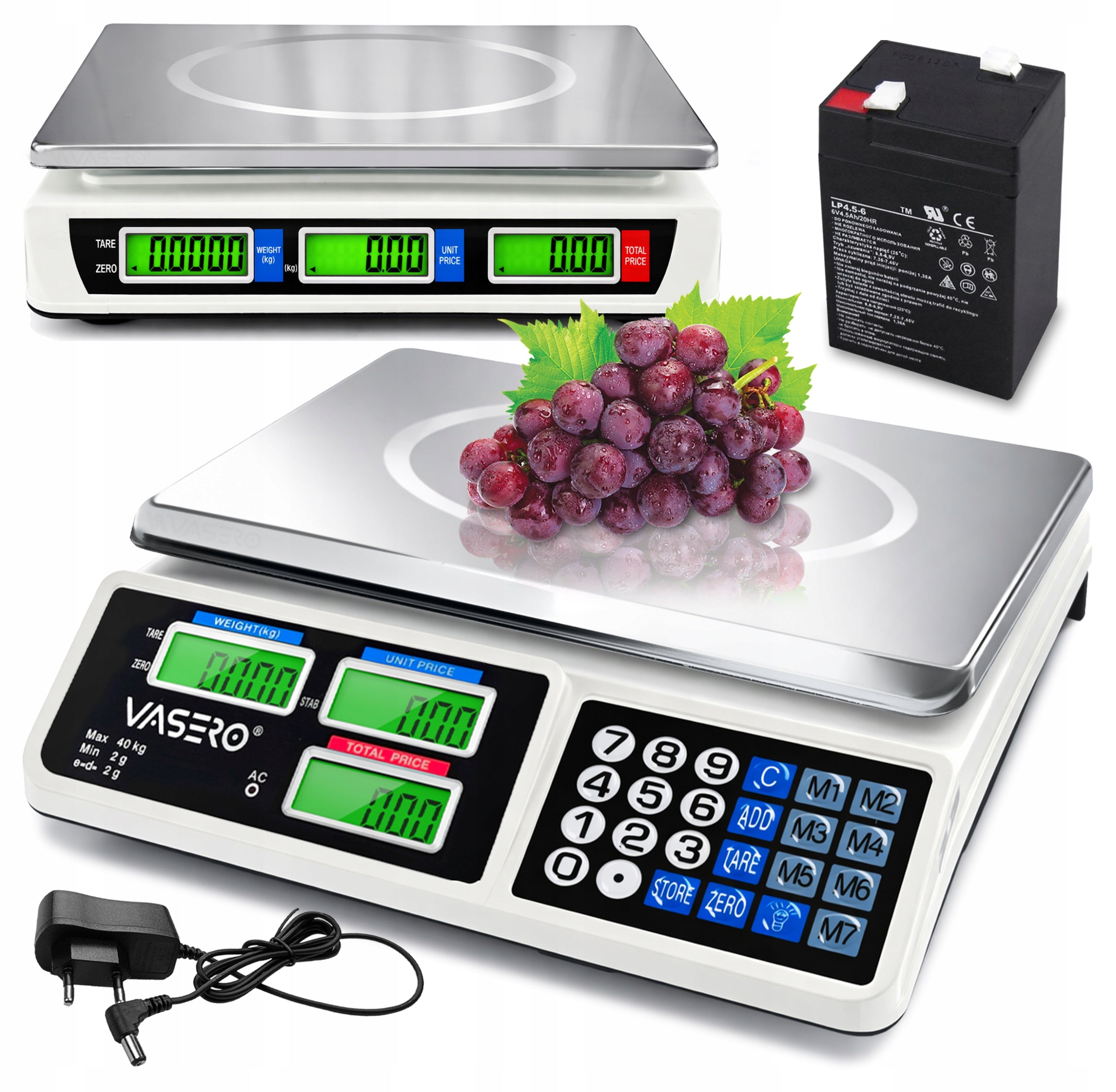 Wireless Electric Scale Shop Gastronomic LCD 40kg Rechargeable
