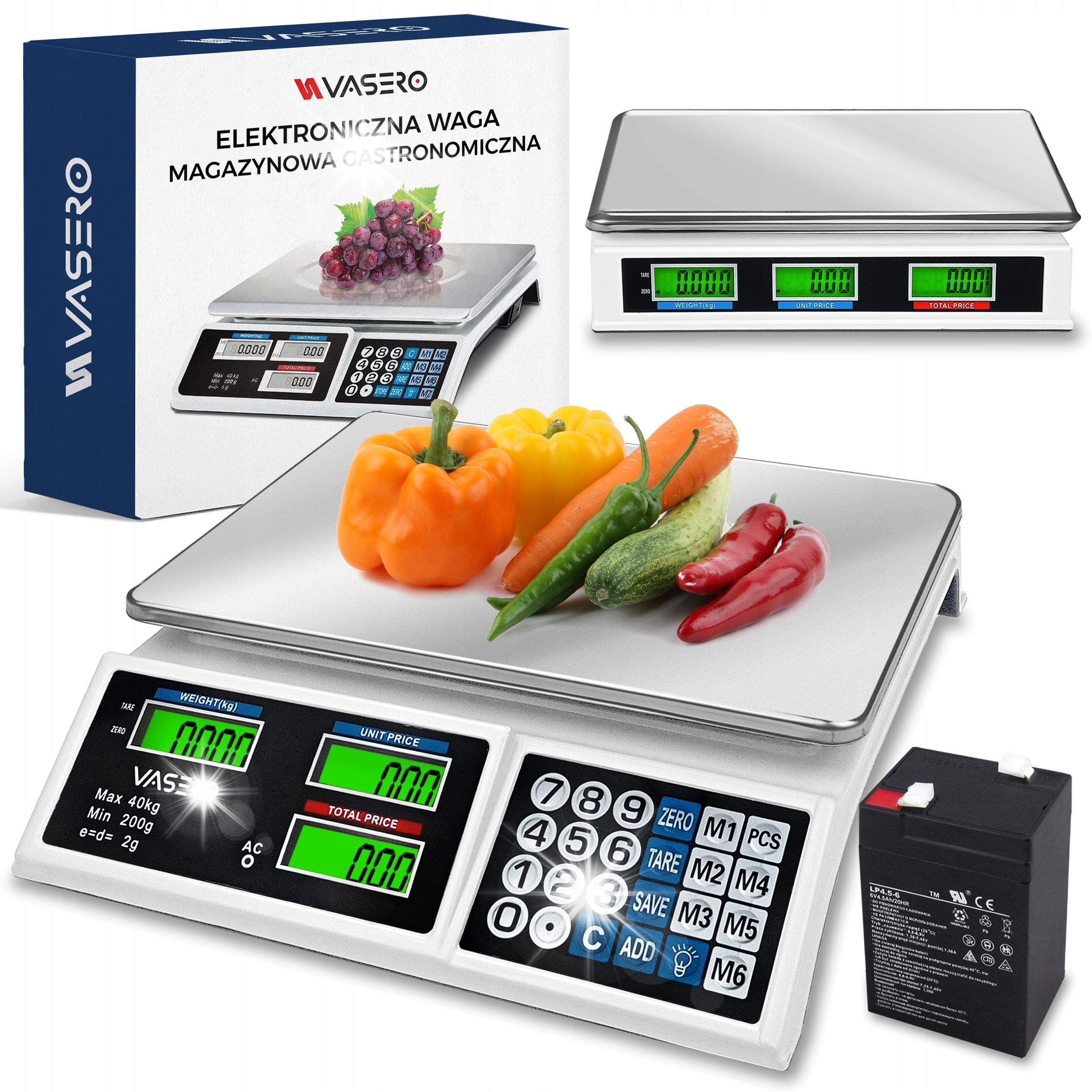 Wireless Electric Scale Shop Gastronomic LCD 40kg Rechargeable