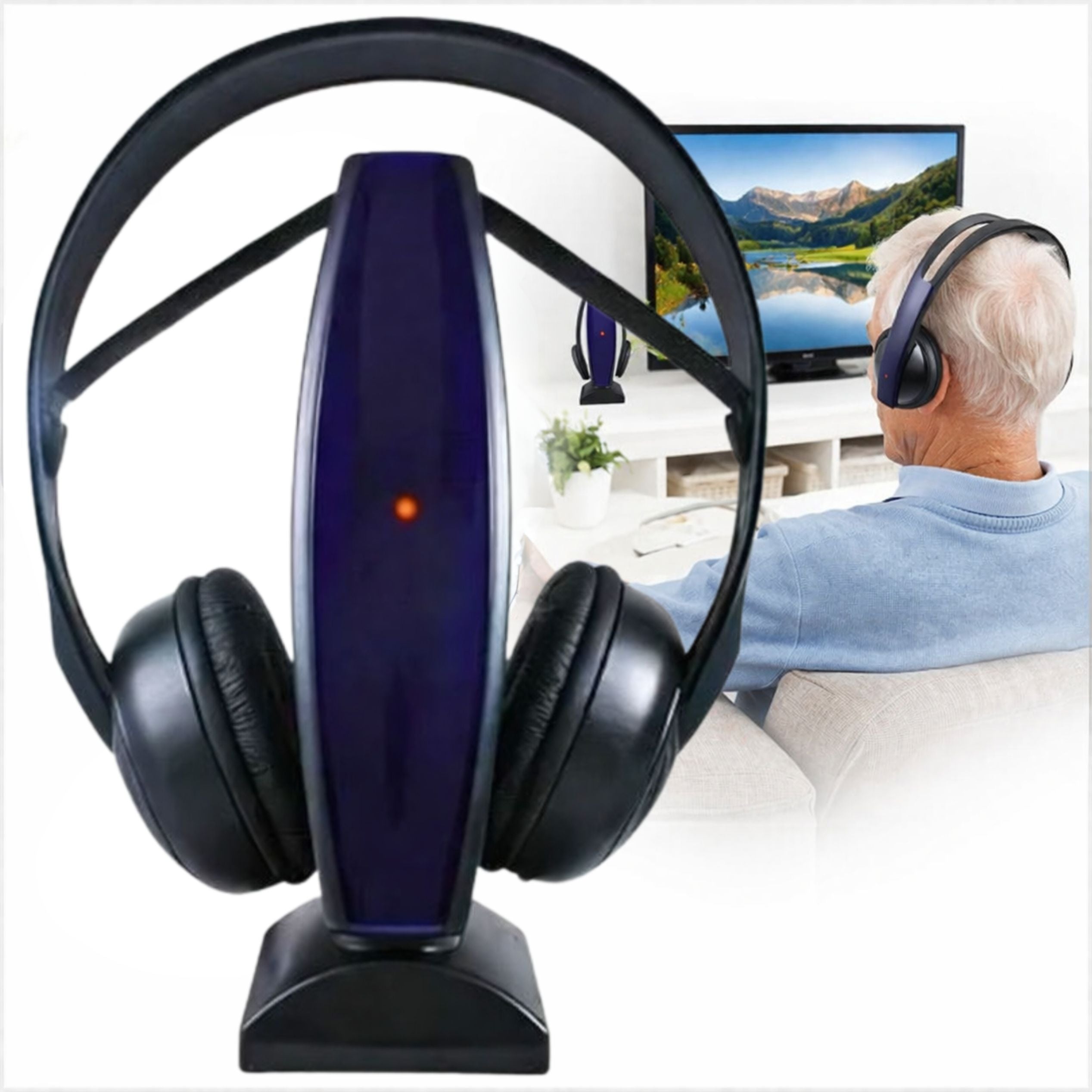 Wireless FM TV Headphones FM LCD TV Headphones