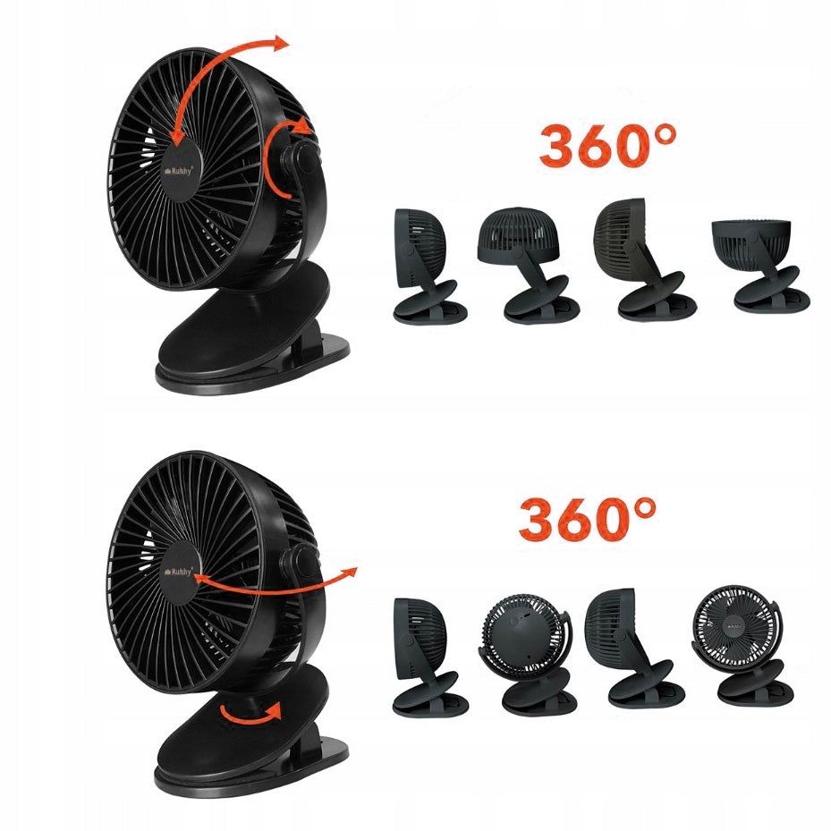 Wireless Fan with Clip Desk Fan Standing 1200mAh USB -C Fan type table