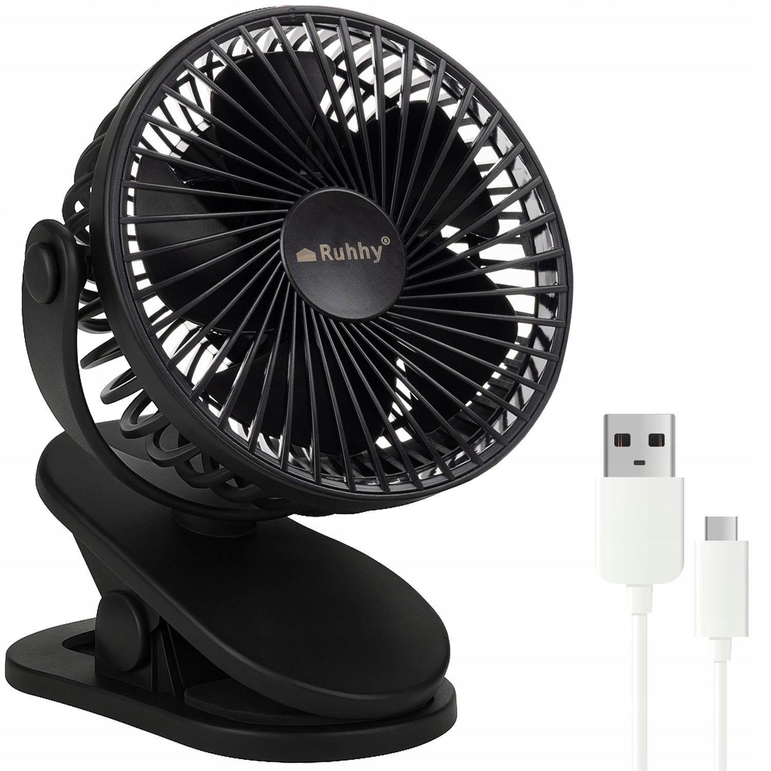 Wireless Fan with Clip Desk Fan Standing 1200mAh USB -C