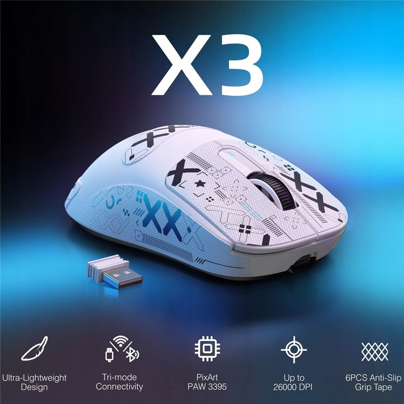 Wireless Gaming Mouse |Attack Shark X3 White | Optical Sensor, Model Attack Shark X3 Biały