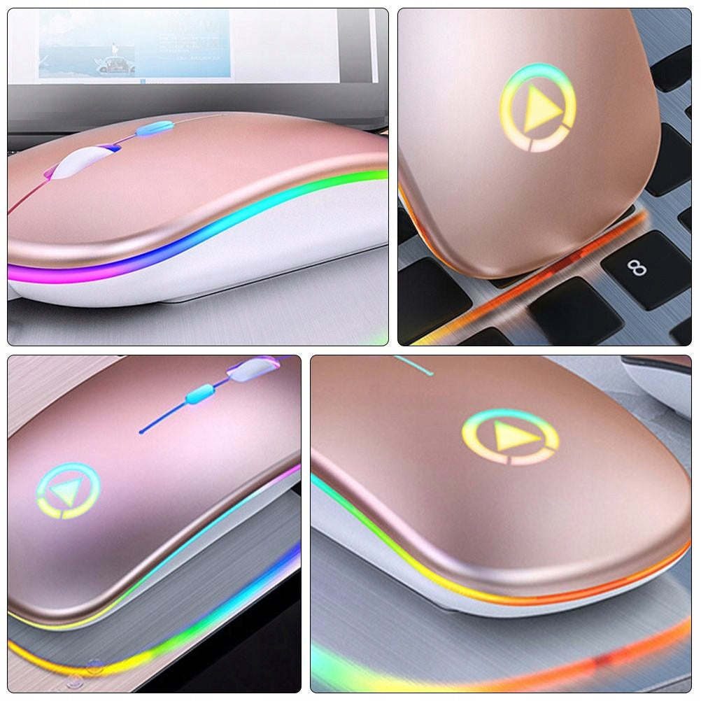 Wireless Golden Mouse with Luminescent Light and Smart Features Model 85011324575