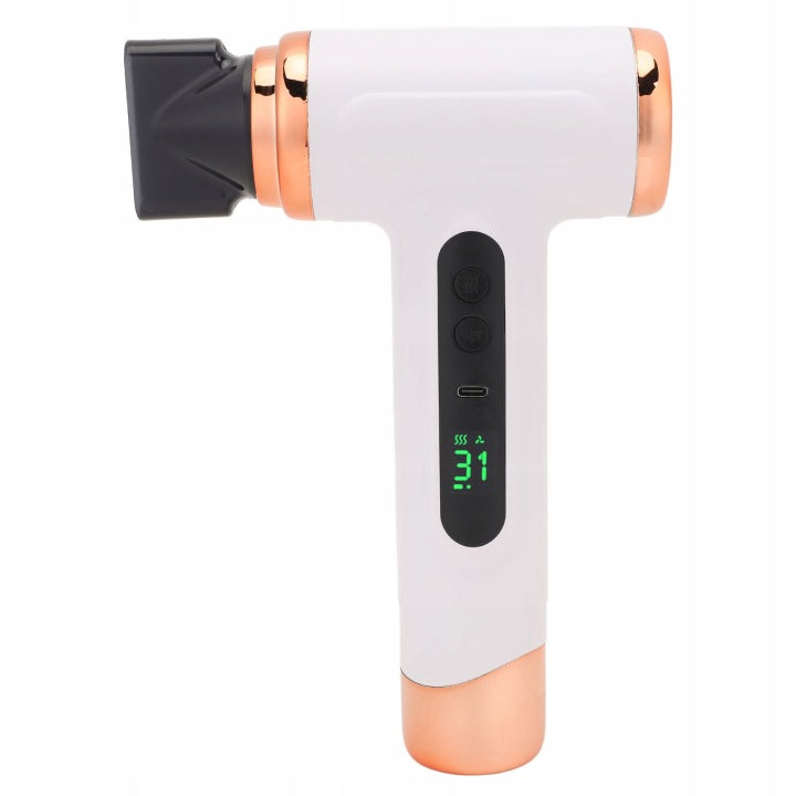 Wireless Hair Dryer 15000mAh Portable USB Rechargeable, White