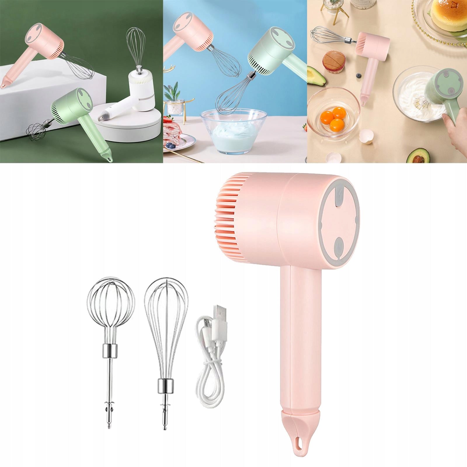 Wireless Hand Mixer 2 Beater Coffee Maker Model Foam Maker Whisk Egg Beater Kitchen Food Baking