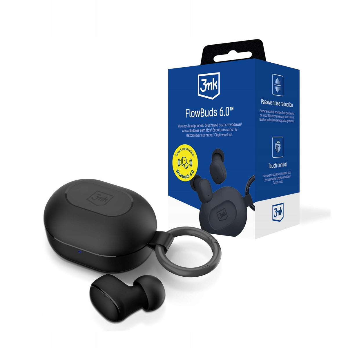 Wireless Headphones - 3MK FlowBuds 6.0 black