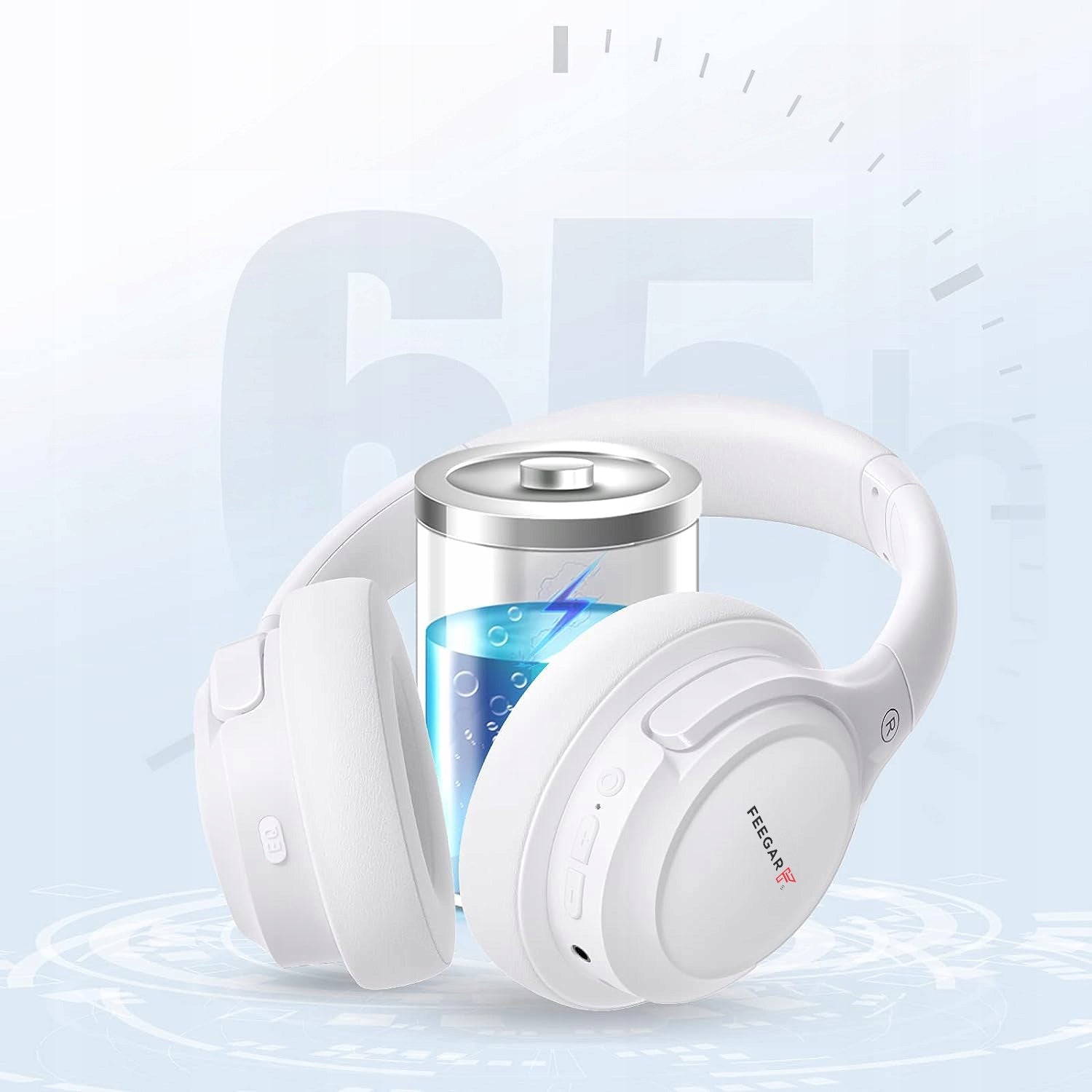 Wireless Headphones FEEGAR On-ear 65H Bluetooth 5.3 Microphone 6xEQ Brand Feegar