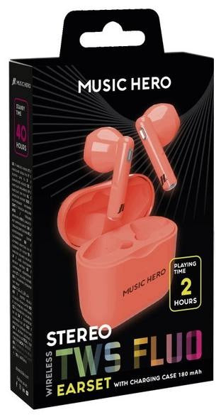 Wireless Headphones SBS Fluo Red Packaging status original