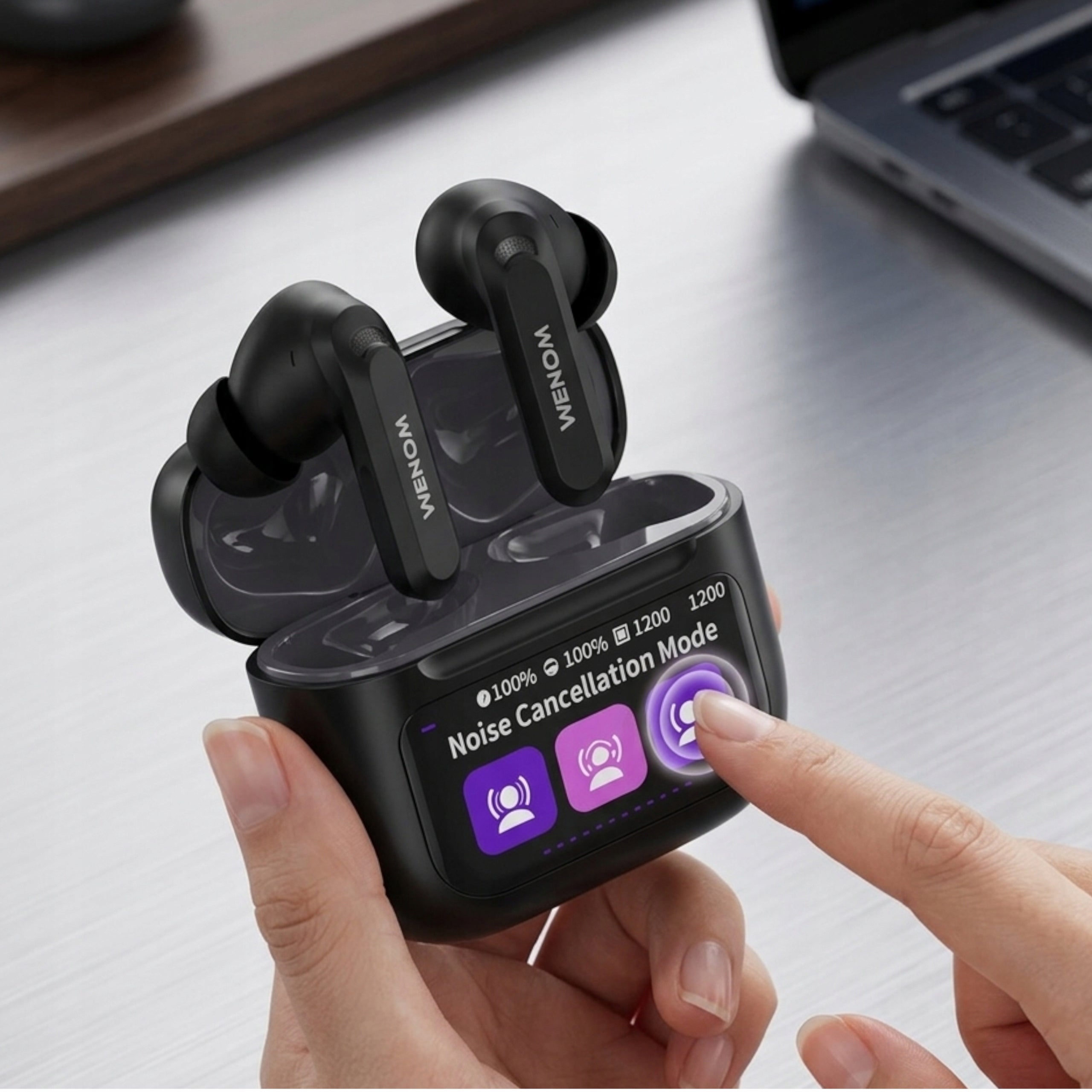 Wireless Headphones Sports In-Ear Bluetooth 5.4 pro ANC Black PL Manufacturer code Aura Touch ANC+ ENC + Bluetooth 5.4