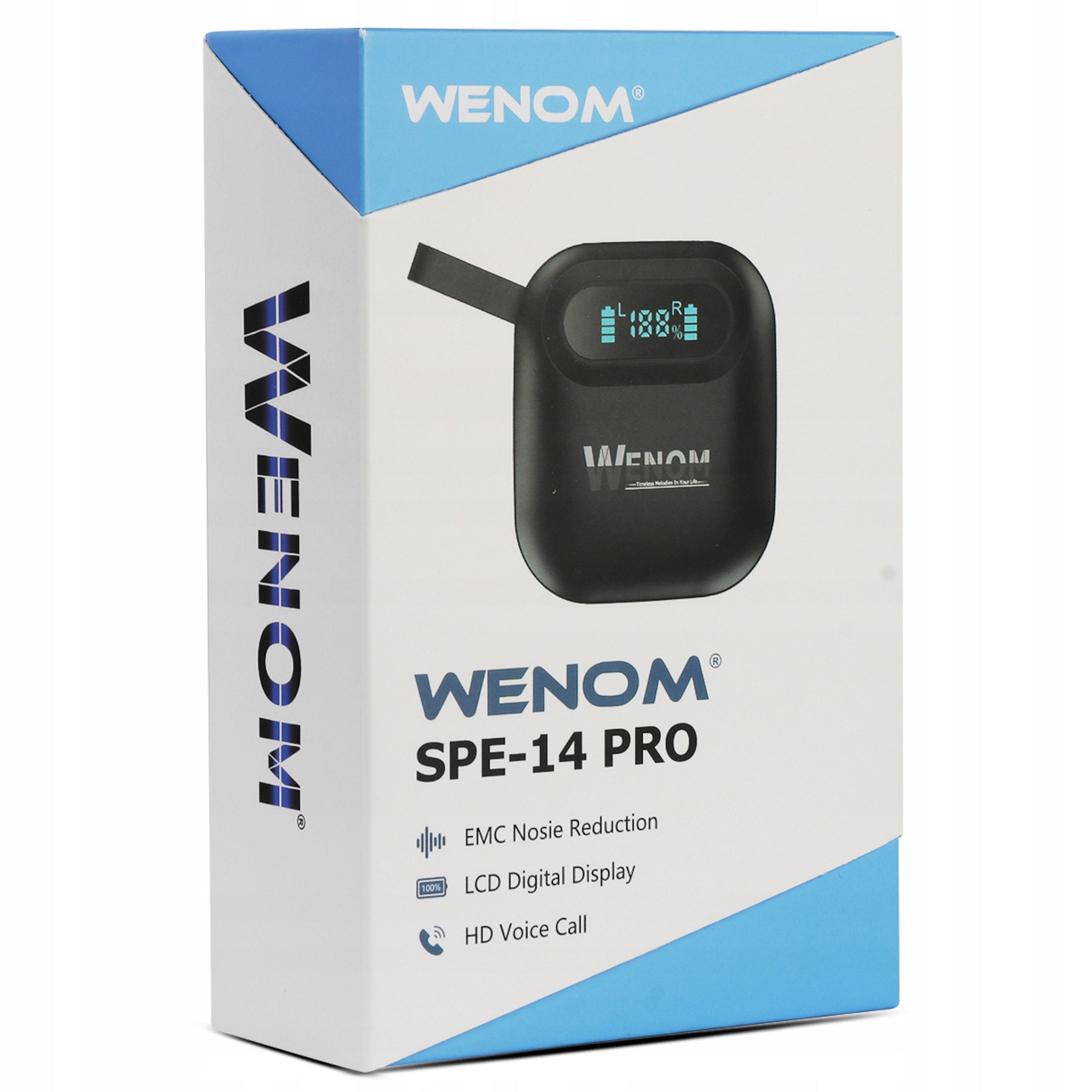 Wireless Headphones Wenom SPE-14 PRO BT 5.3 Bluetooth iOS Android White Packaging status original