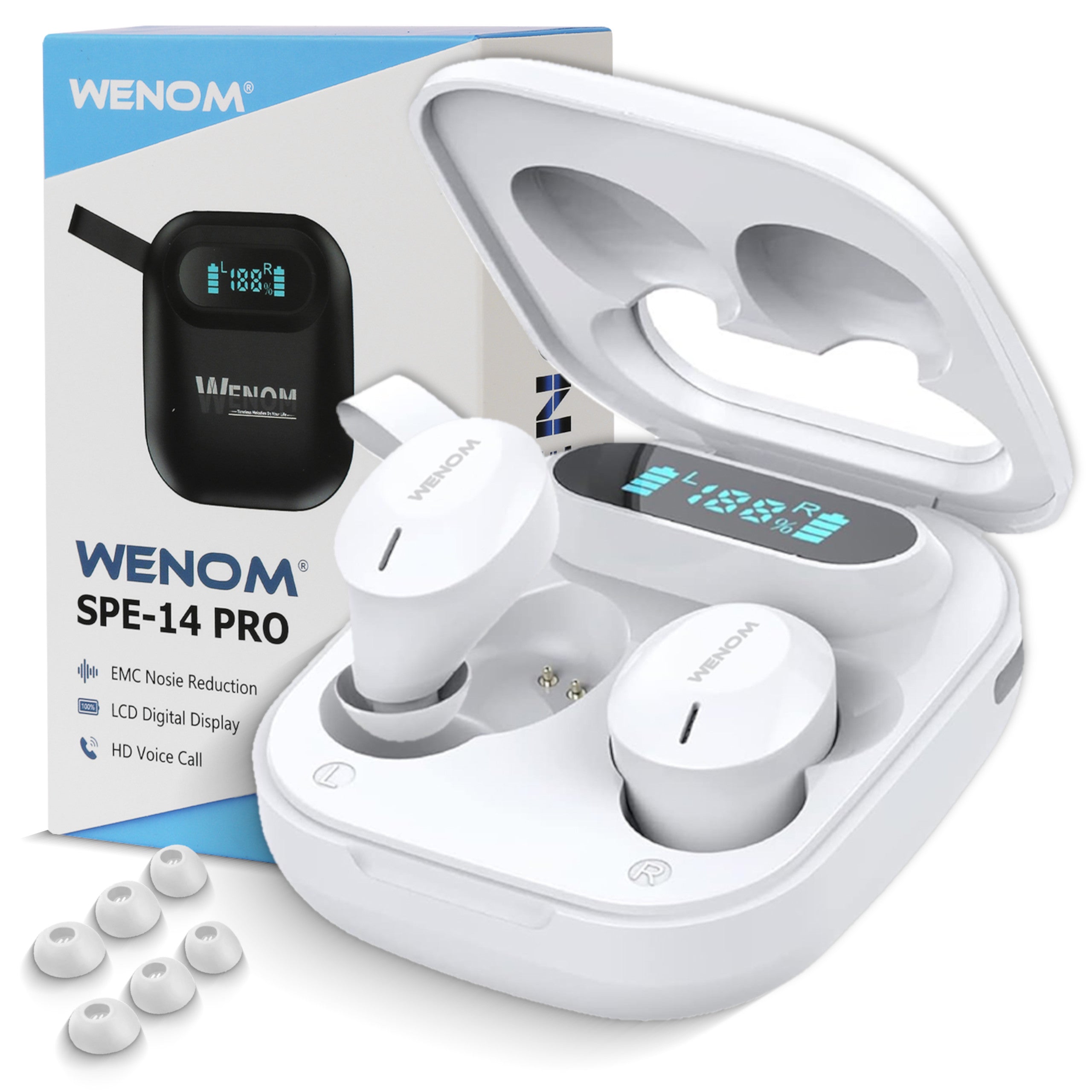 Wireless Headphones Wenom SPE-14 PRO BT 5.3 Bluetooth iOS Android White