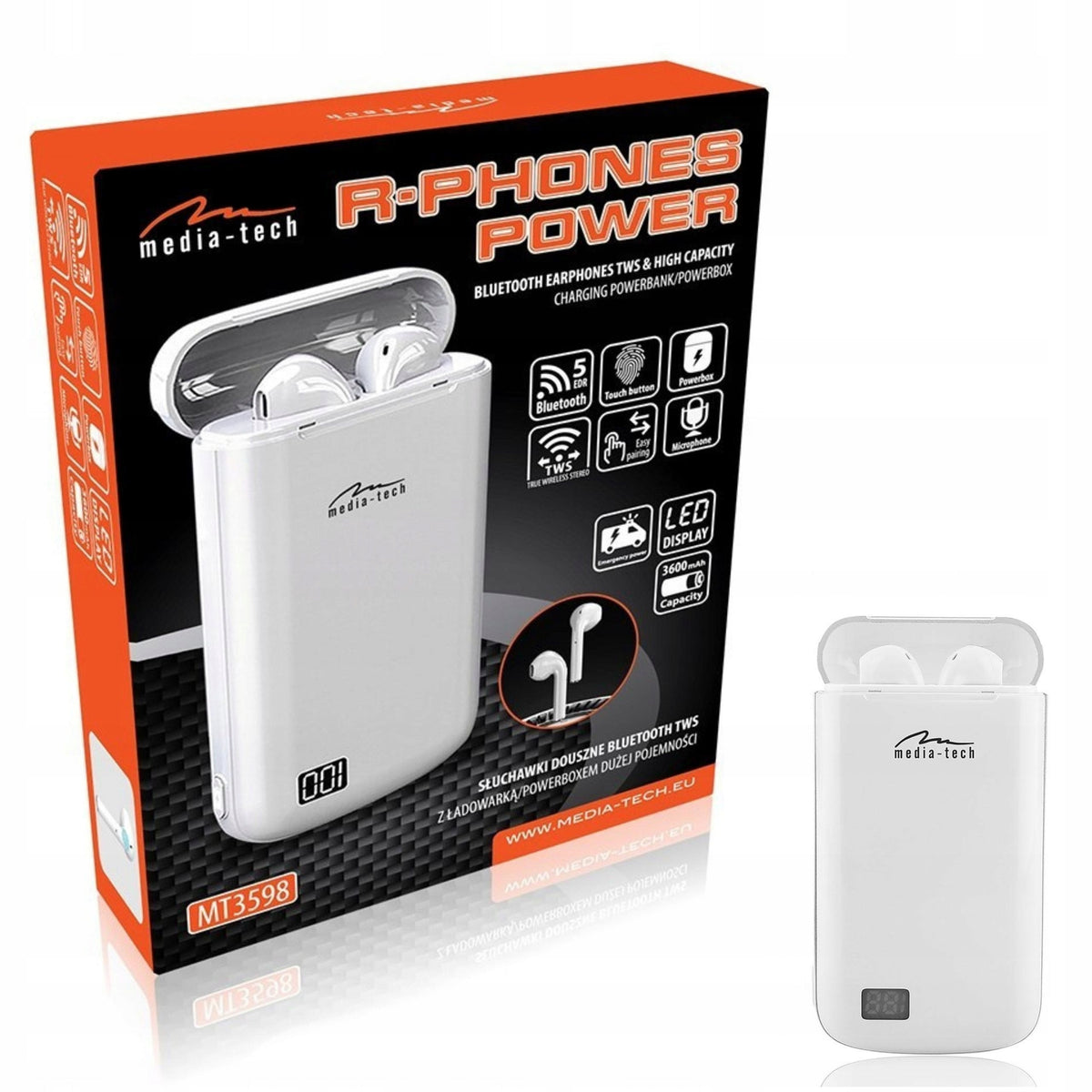 Wireless Headphones with Powerbank R-PHONES POWER MT3598