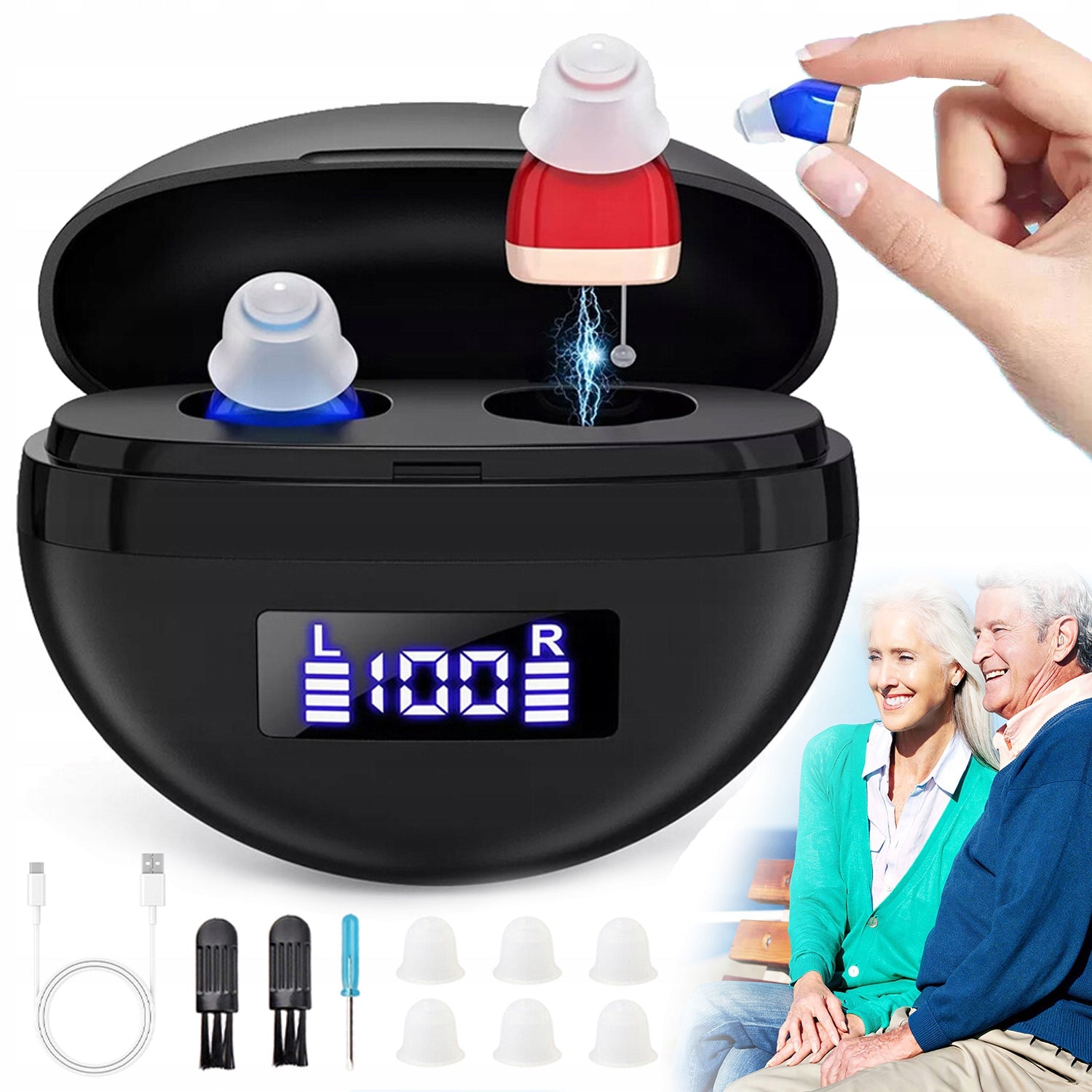 Wireless Hearing Aids, for Elderly, Robust and Durable