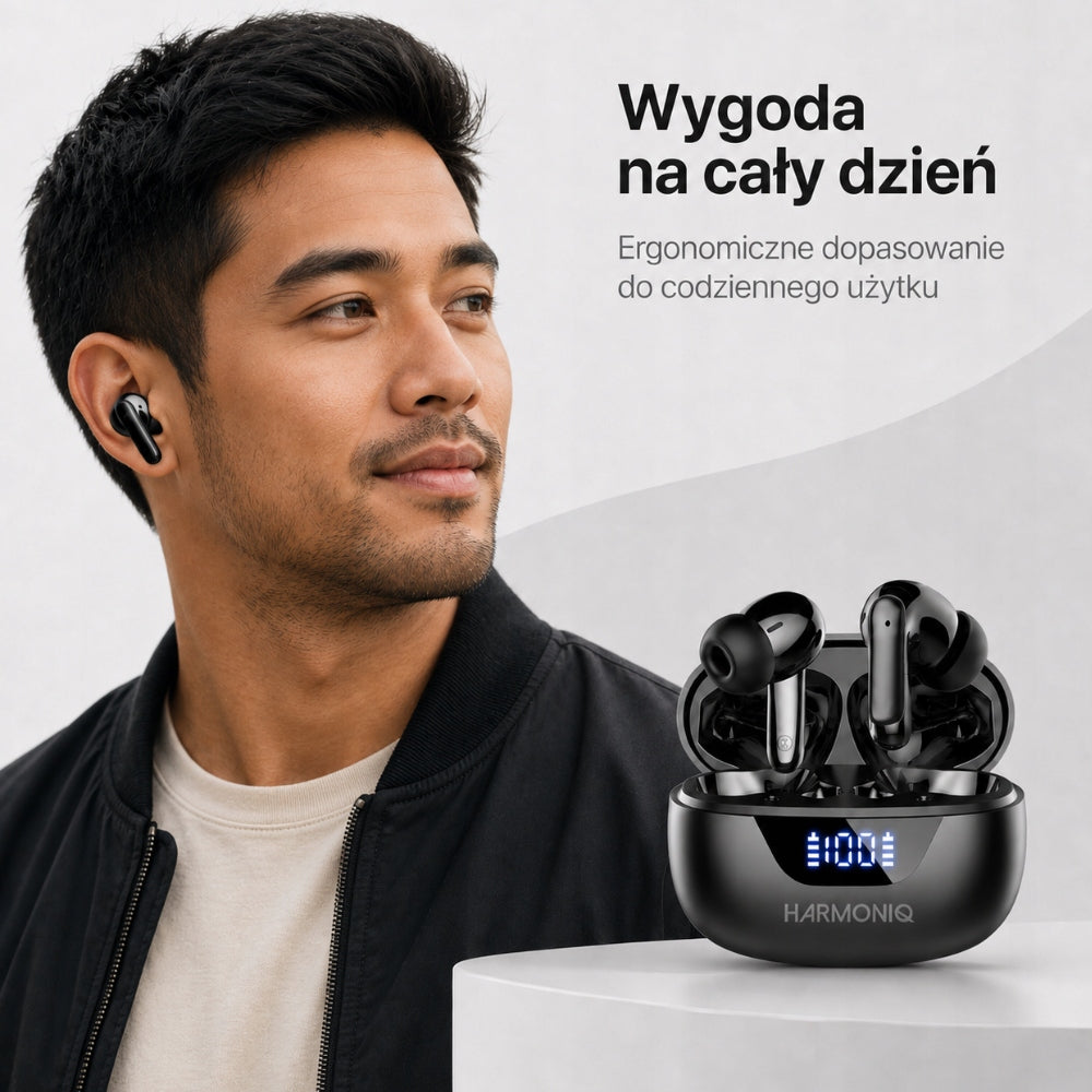 Wireless In-Ear Headphones Harmoniq Wireless Earbuds Bluetooth USB-C Black Manufacturer code HE-008