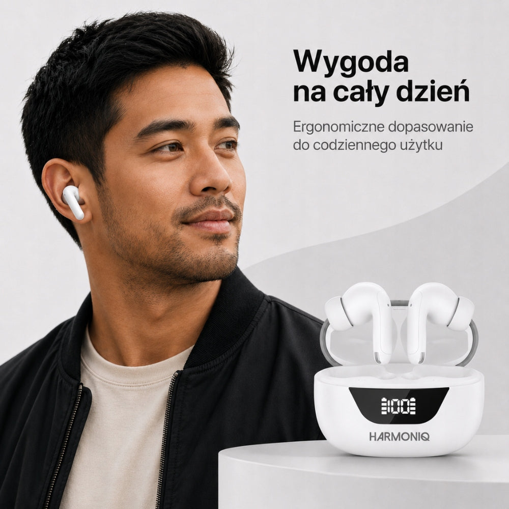 Wireless In-Ear Headphones Harmoniq Wireless Earbuds Bluetooth USB-C White Manufacturer code HE-008