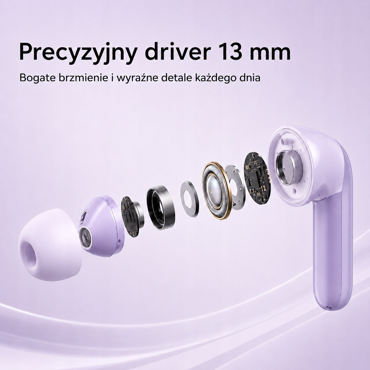 Wireless In-Ear Headphones ROTTER Wireless Earbuds Bluetooth USB-C Purple Packaging status original