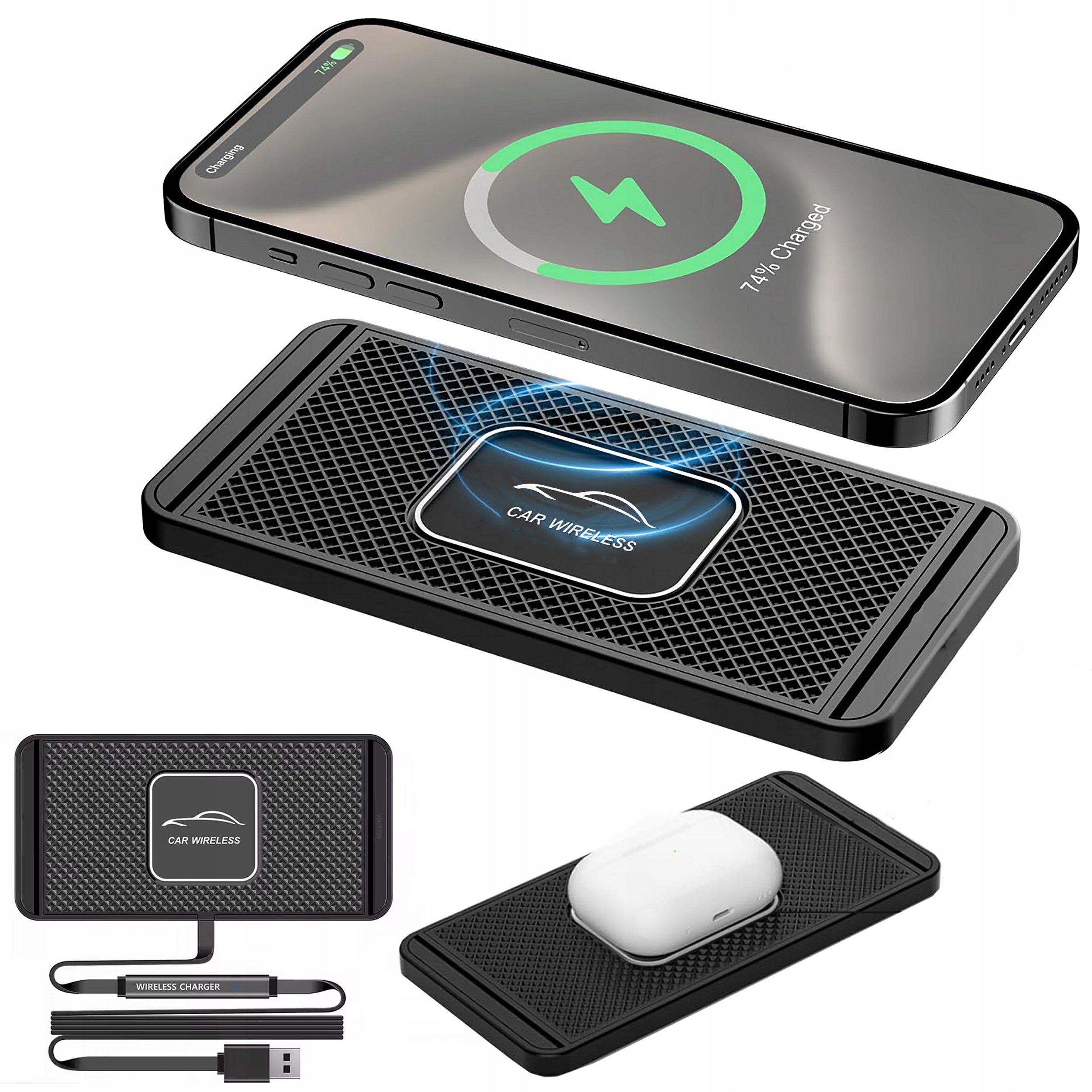 Wireless Induction Charger Pad Docking Mat for Car FAST