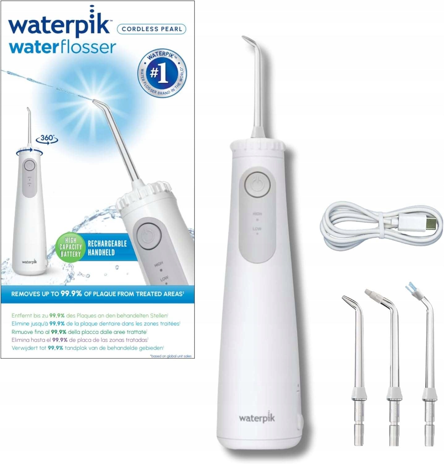 Wireless Irrigator Waterpik Cordless Pearl WF-27EU010 + 3 Tips Packaging status original