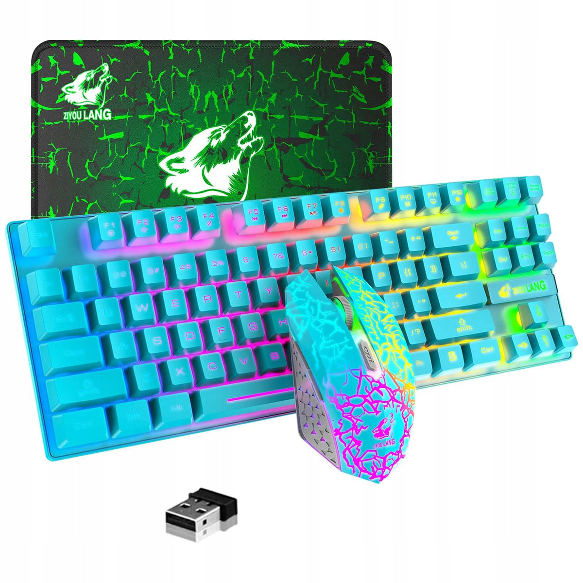 Wireless Keyboard + Gaming Mouse Set, RGB Backlight