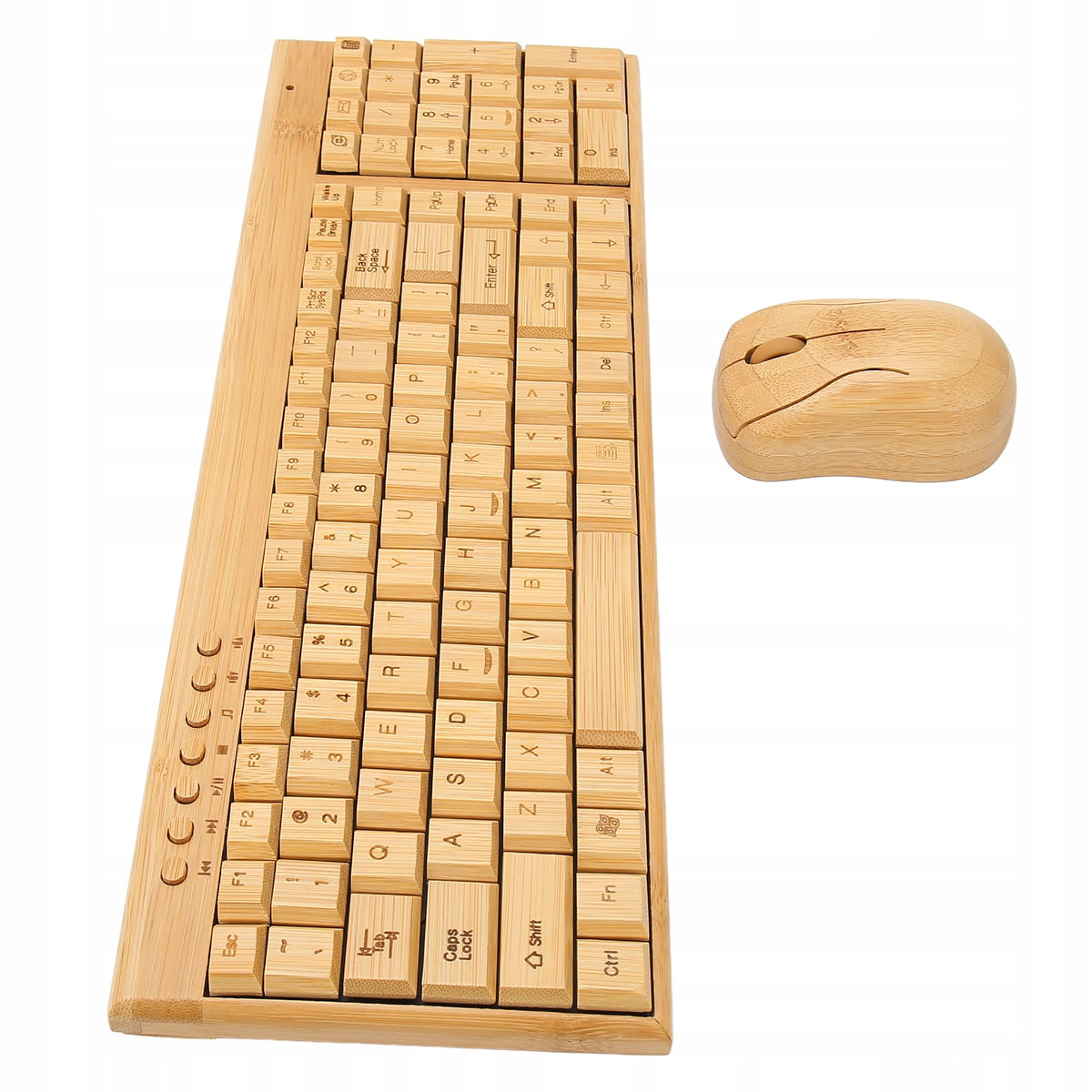 Wireless Keyboard Mouse Bamboo Wood Creati Keyboard type membrane