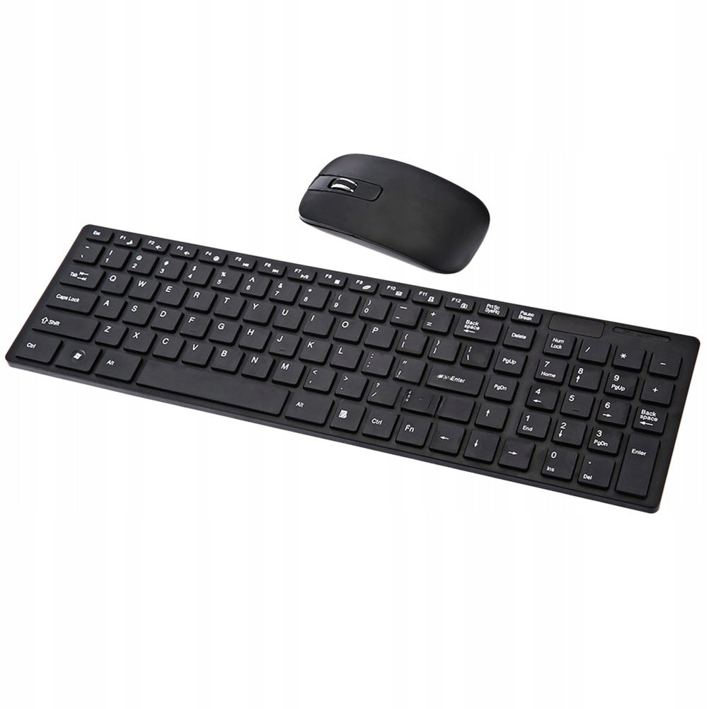 Wireless Keyboard Mouse Set Black Ultra-Thin 2.4g Computer and Tablet Manufacturer no brand