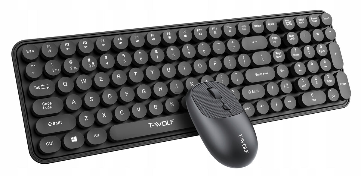 Wireless Keyboard + Mouse Set T-Wolf TF350 Retro Keys