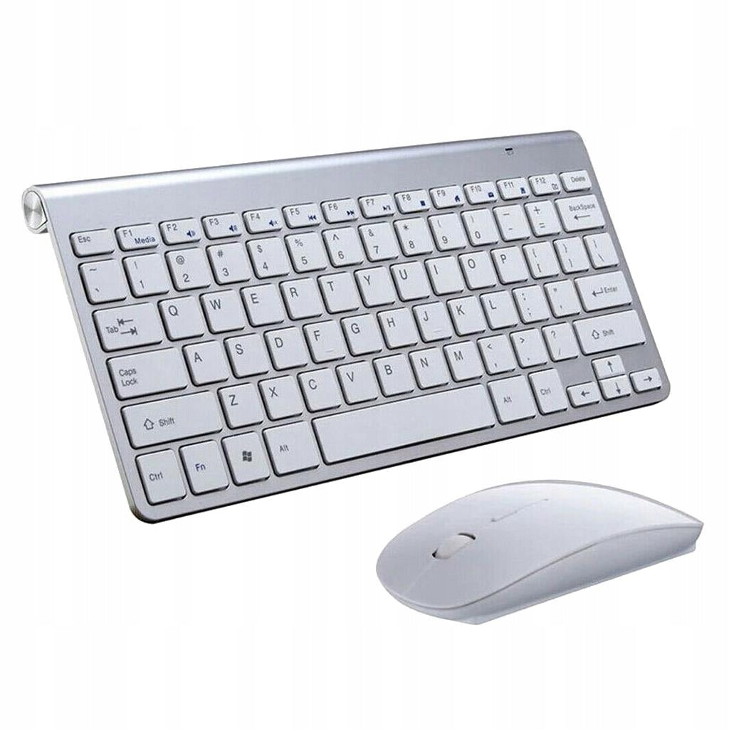 Wireless Keyboard Mouse Silver
