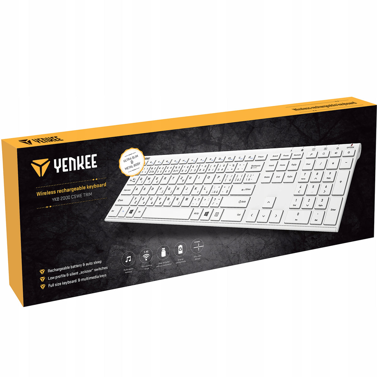 Wireless Keyboard White Yenkee YKB 2000 CSWE WL EAN (GTIN) 8590669250998