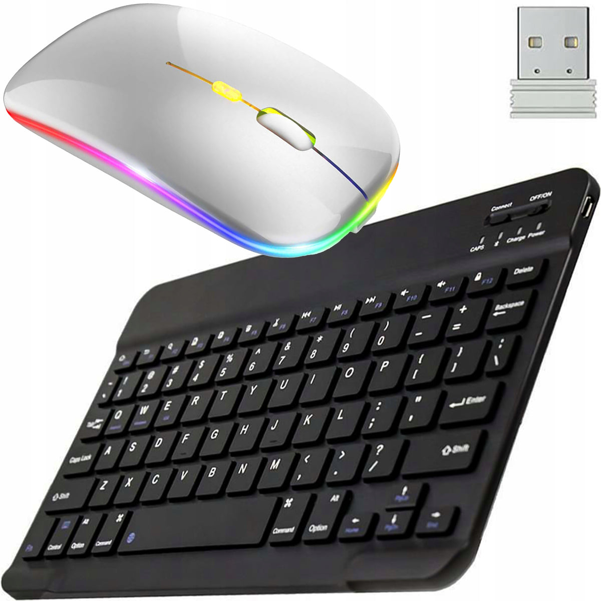 Wireless Keyboard and RGB Mouse QUIET Computer Kit TV TABLET