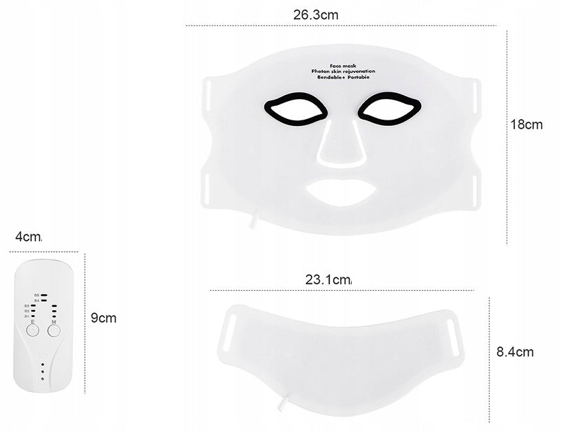 Wireless LED Face and Neck Mask 7 Colors LED Light Therapy. Packaging status original