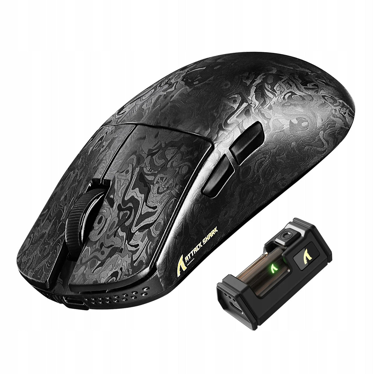 Wireless Lightweight Mouse Attack Shark R11 Black Optical 42000 DPI 8000Hz