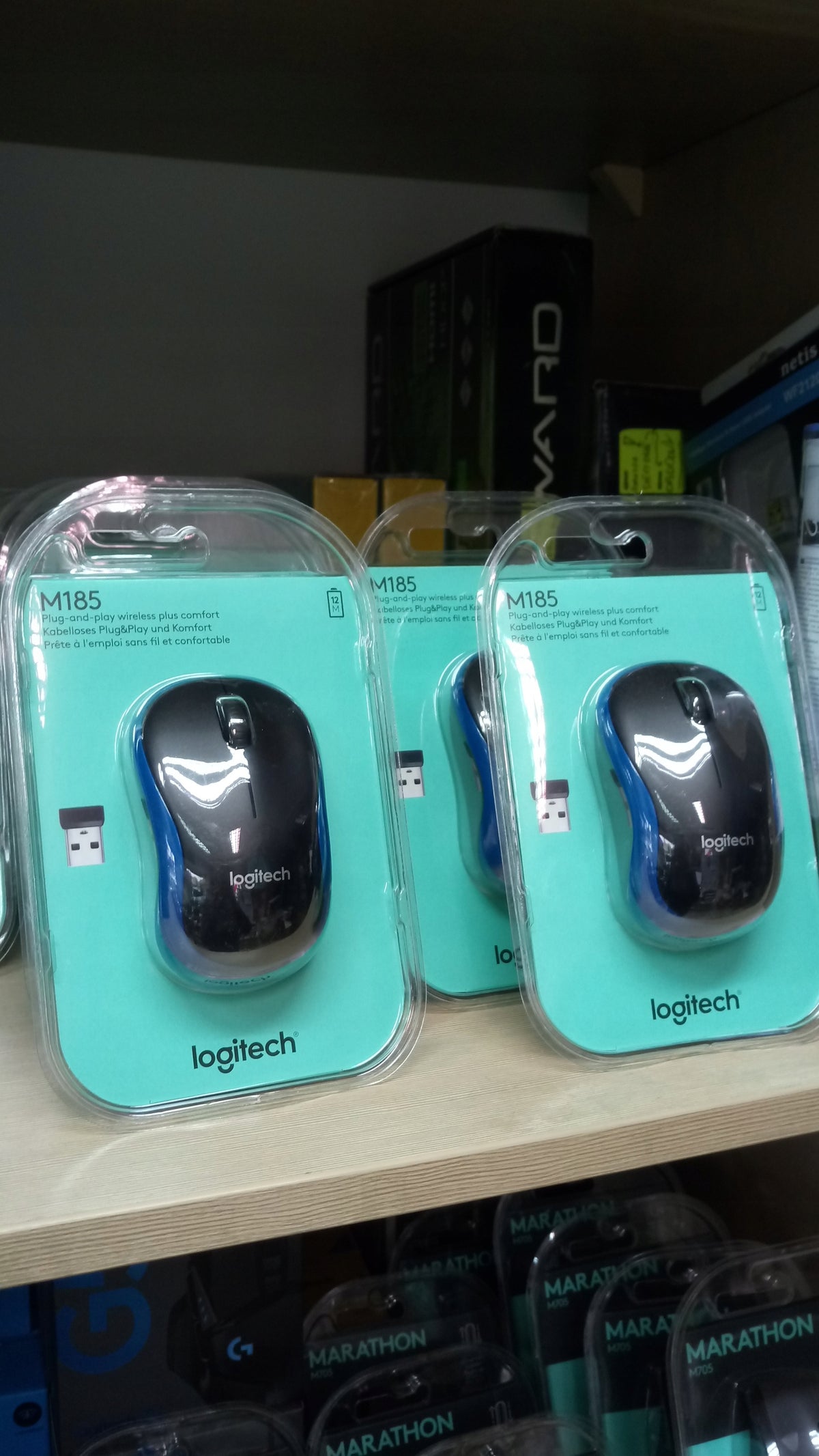 Wireless Logitech M185 910-002239 blue for laptop computer small Manufacturer code M185BLUE M185