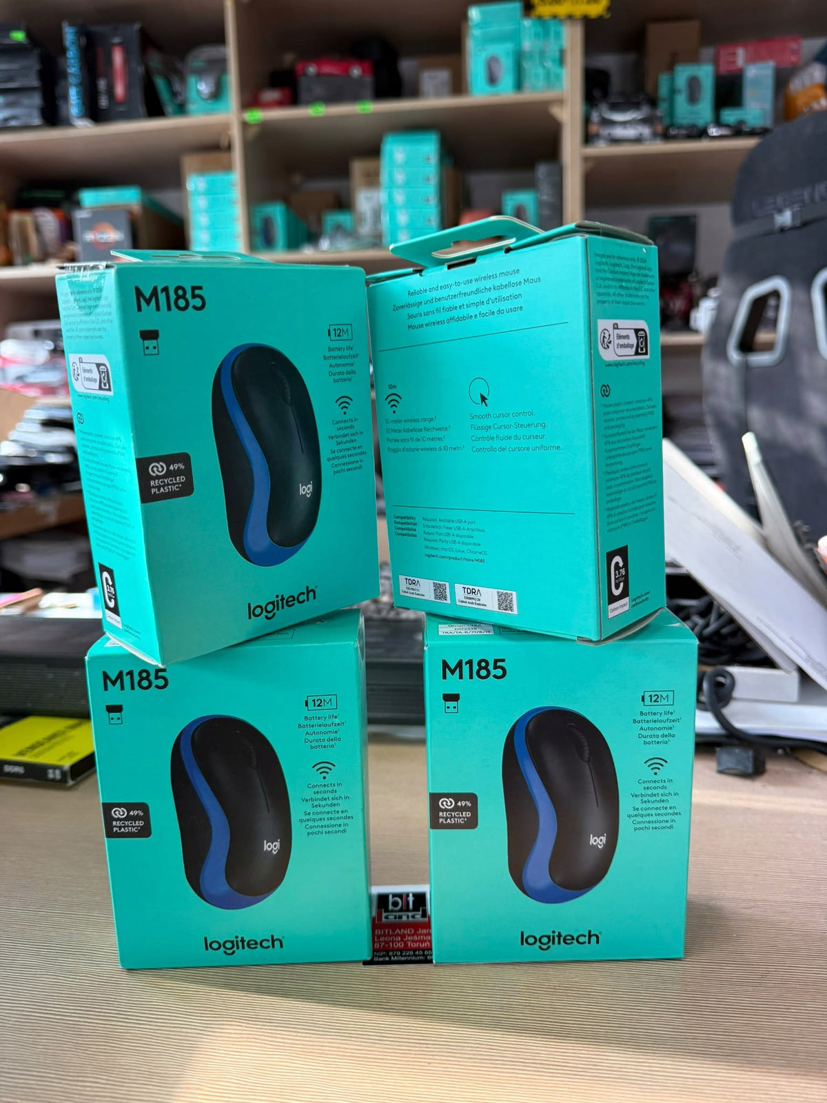 Wireless Logitech M185 910-002239 blue for laptop computer small Packaging status original