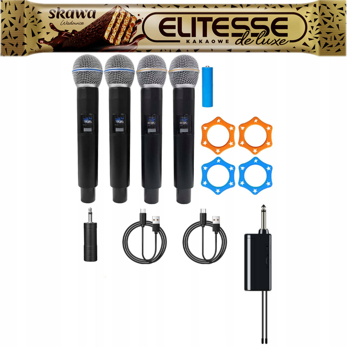Wireless Microphone System 4 Microphones Solid NEW Set mIkrofon