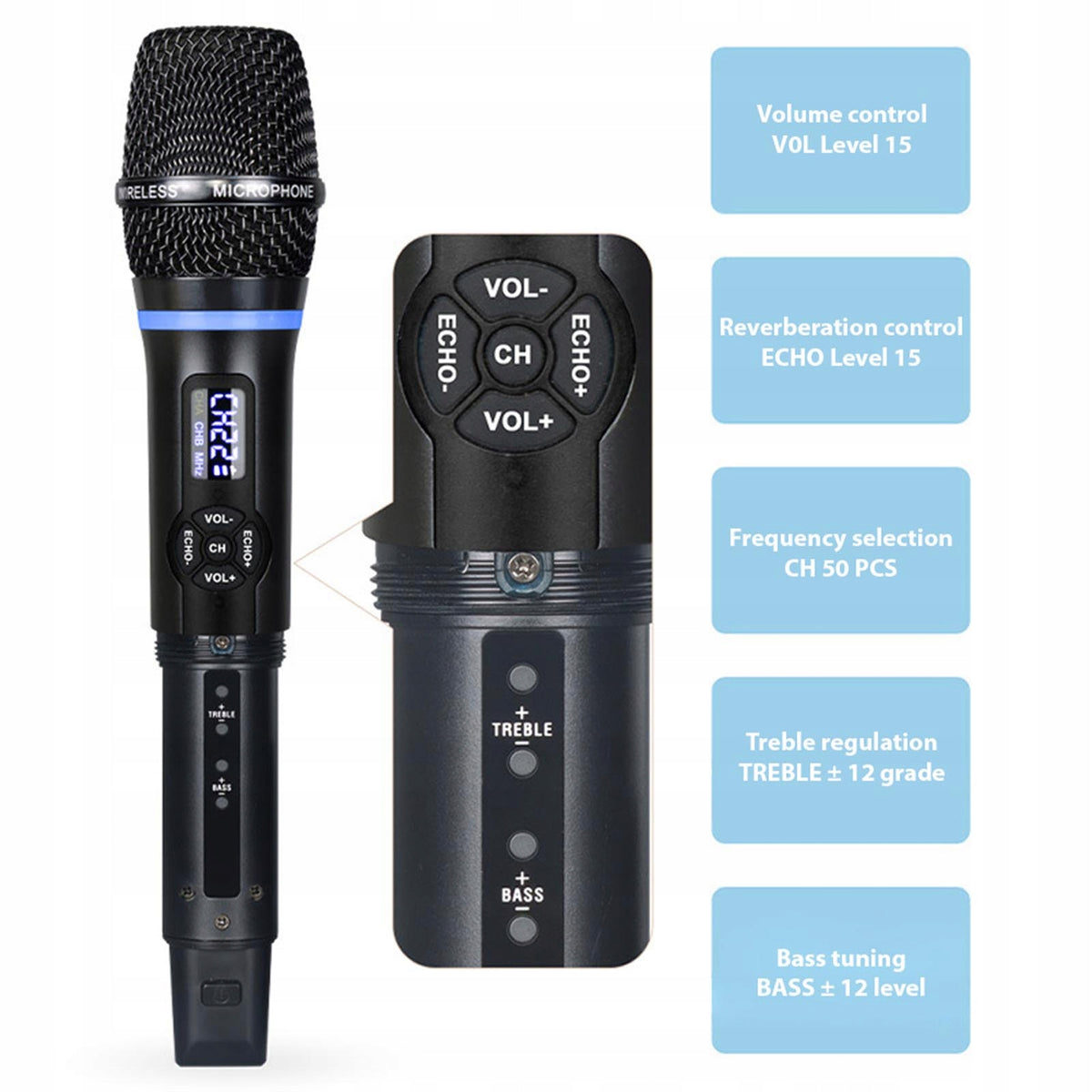 Wireless Microphone System Receiver with 5N Handheld Microphone Brand no brand