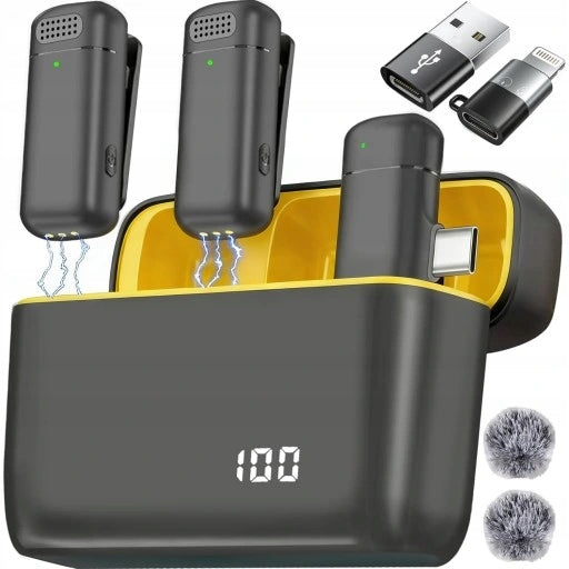 Wireless Microphone for Tie Recording for iPhone X2 USB-C Phone