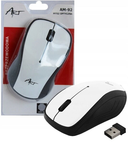 Wireless Mouse 2400 DPI 2.4GHz USB White Optical For Computer Packaging status original