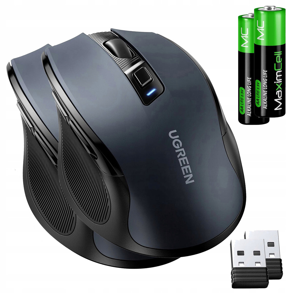 Wireless Mouse 4000DPI USB Mouse For Computer AA Batteries 2 Pack