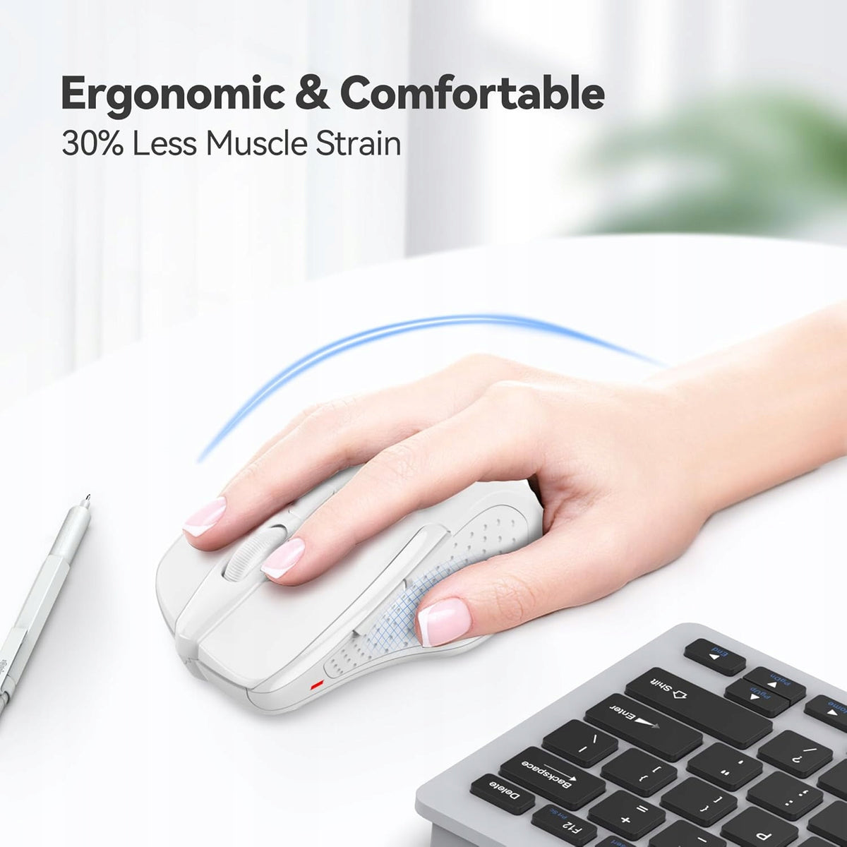 Wireless Mouse For Computer 2600DPI USB 2.4Ghz White Manufacturer TeckNet