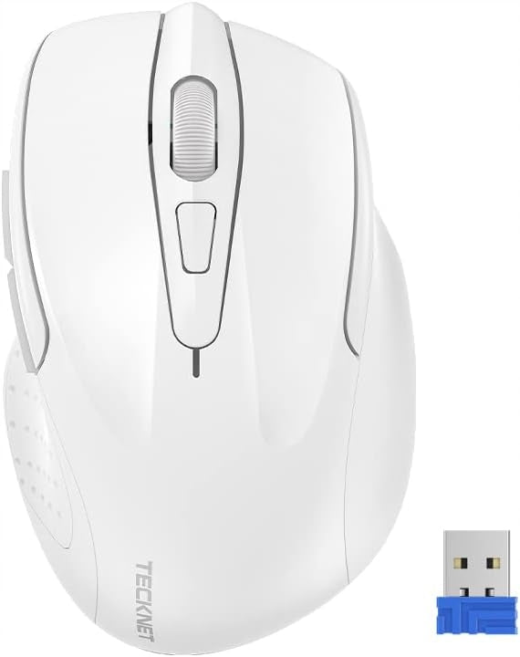 Wireless Mouse For Computer 2600DPI USB 2.4Ghz White