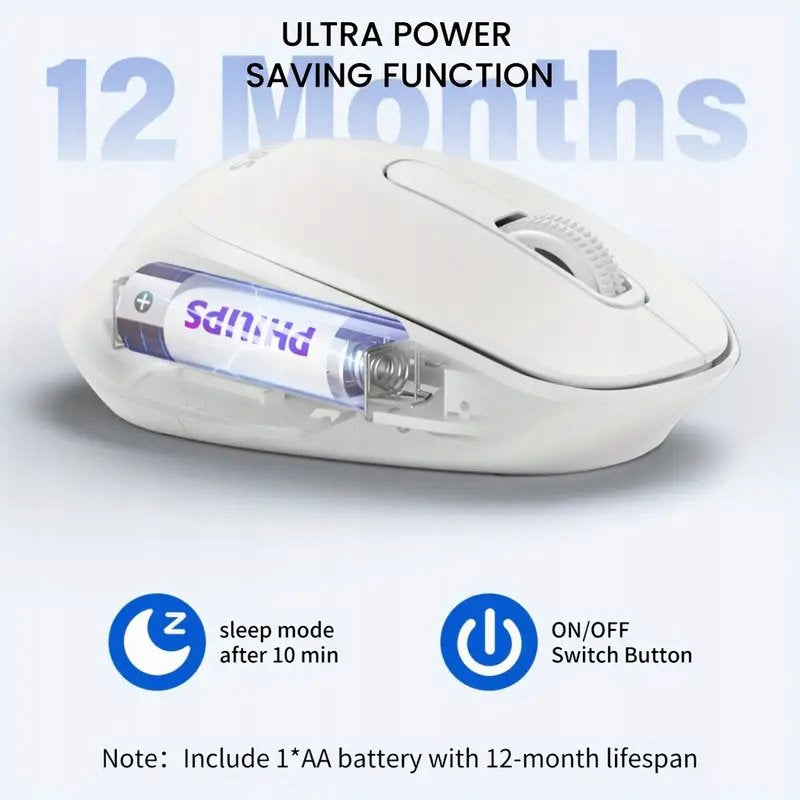 Wireless Mouse PHILIPS SPK7448 White Ergonomic Quiet Office Mouse Manufacturer code SPK7448