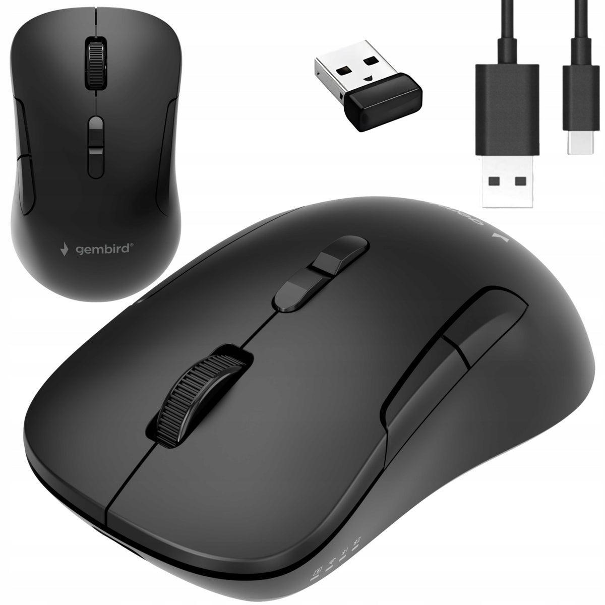 Wireless Mouse Quiet For Work and Office Bluetooth USB-wifi 3 DEVICES