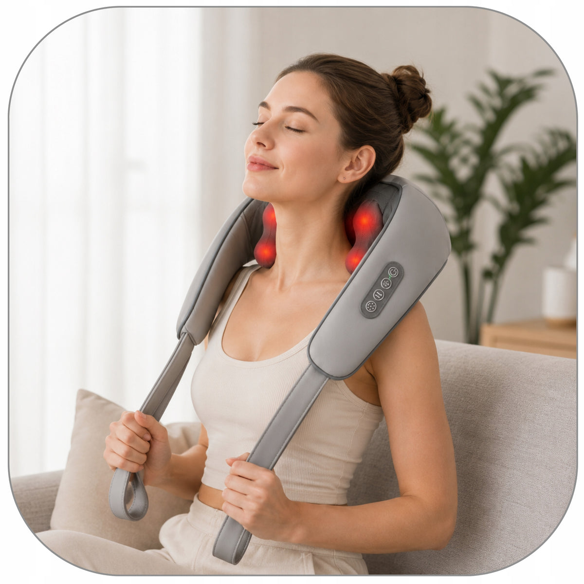 Wireless NECK MASSAGER BACK SHIATSU MASSAGE BELT HEATING Packaging status original