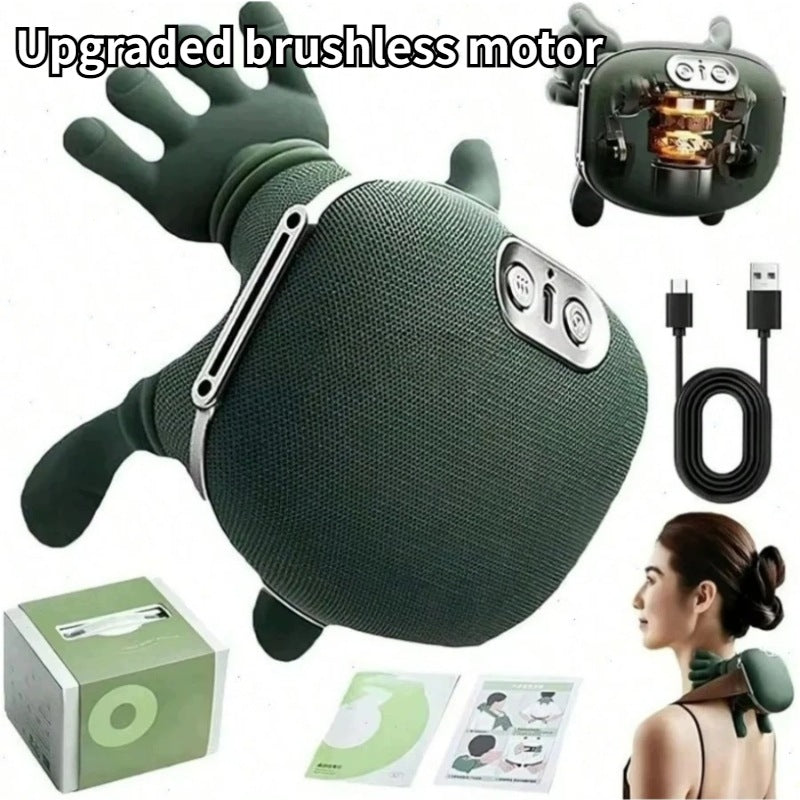Wireless Neck Shoulder Massager, Bionic Kneading, Brushless Motor, USB-C