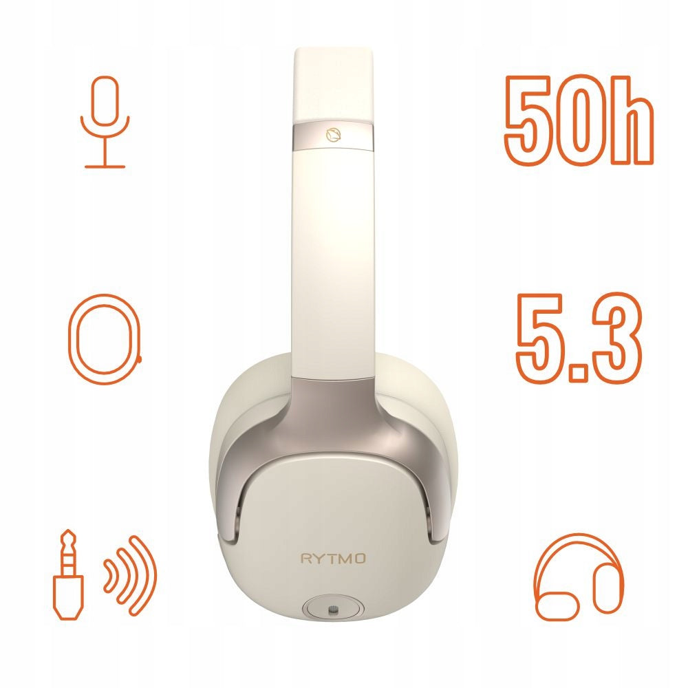 Wireless ON-EAR HEADPHONES with microphone Manta Rytmo Elegance ANC 50h Manufacturer code Słuchawki Nauszne Rytmo Elegance HDP1001CR