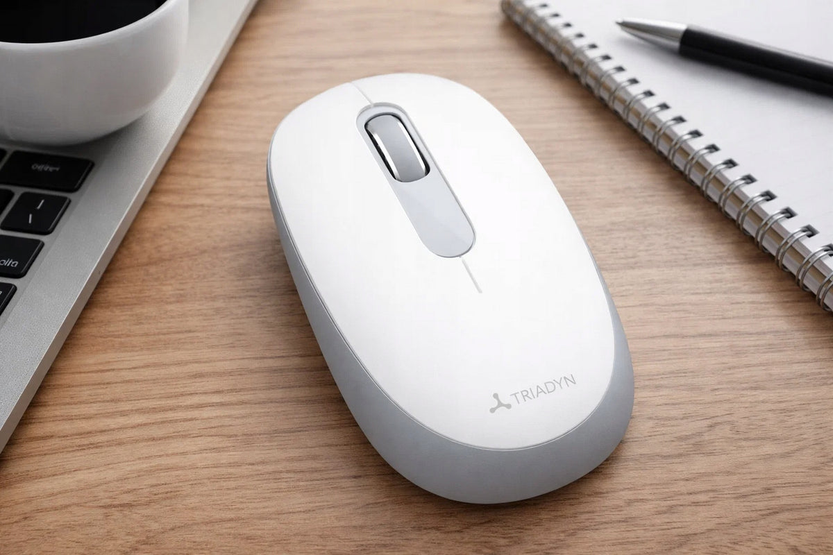 Wireless Office Mouse Triadyn SAO 2.4GHz Bluetooth 1600DPI White Packaging status original