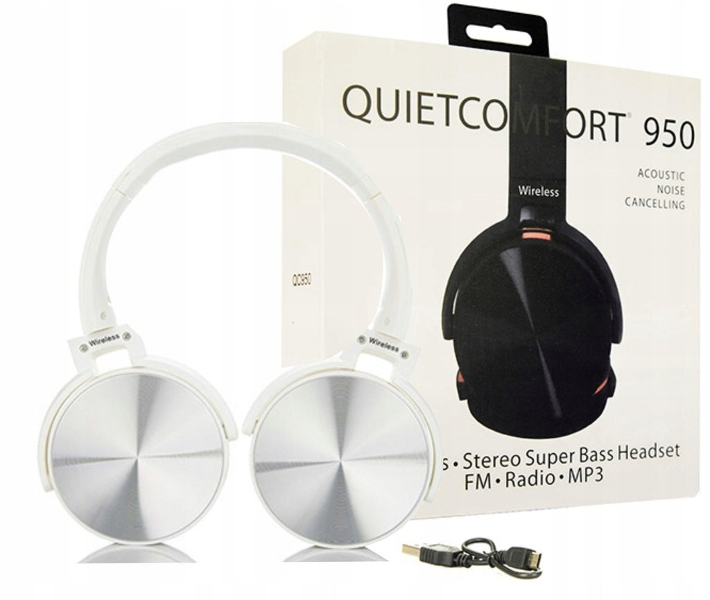 Wireless On-Ear Headphones Bluetooth White